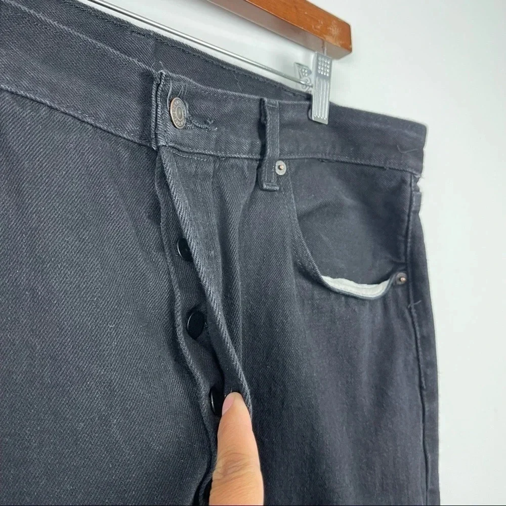 Levi's Black Classic 501 Straight Leg Button Fly Jeans Size 40x30